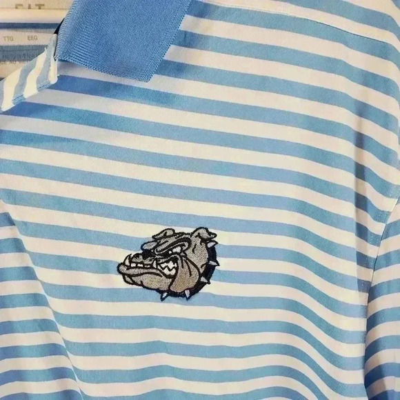 Nike Dri-Fit Golf Georgetown Hoyas Short Sleeve Polo Shirt Size 2 XL Blue White - Picture 6 of 7